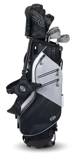 U.S. Kids Golf TS6-57 (145cm) 10-Club Junior Golfset, Graphit, stand bag, schwarz/grau/weiß