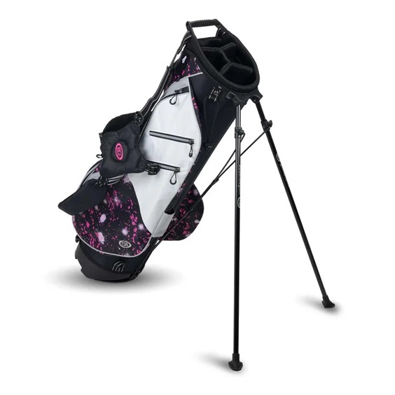 U.S. Kids Golf TS6-57 (145cm) Junior Stand Bag, Pink Paint Splatter