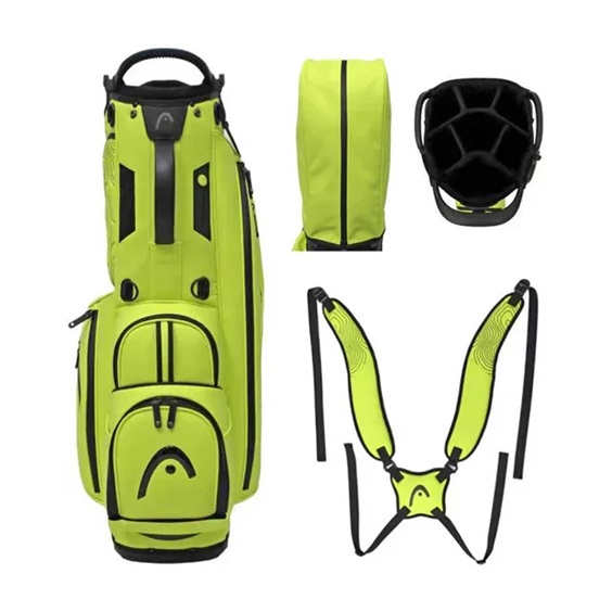 Head Golf PU Leather Premium Logo Standbag, volt yellow/green