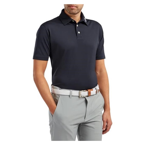 FootJoy Stretch Pique Solid Athletic Fit Herren Poloshirt, dunkelblau