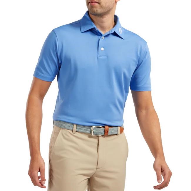 FootJoy Stretch Pique Solid Athletic Fit Herren Poloshirt, blau