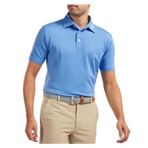 FootJoy Stretch Pique Solid Athletic Fit Herren Poloshirt, blau