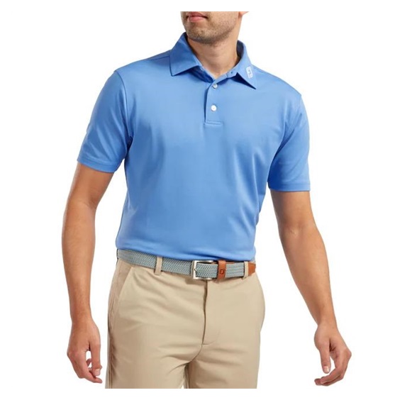 FootJoy Stretch Pique Solid Athletic Fit Herren Poloshirt, blau