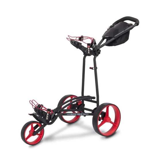 Big Max Autofold FF Golf Trolley, schwarz/rot