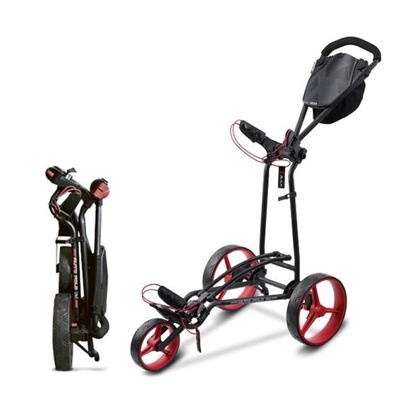 Big Max Autofold FF Golf Trolley, schwarz/rot