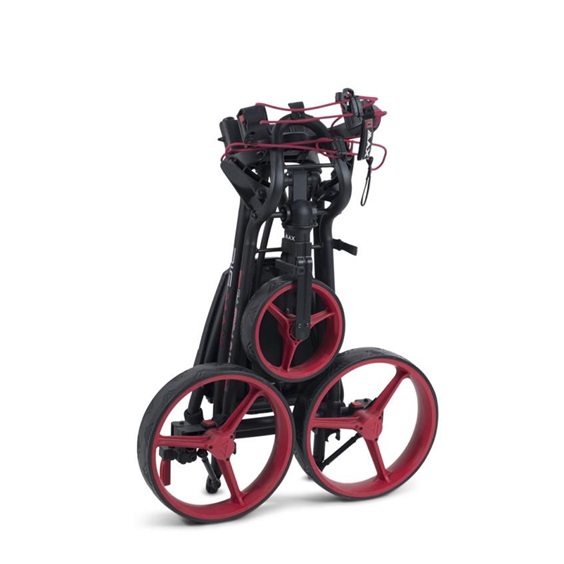 Big Max Autofold FF Golf Trolley, schwarz/rot
