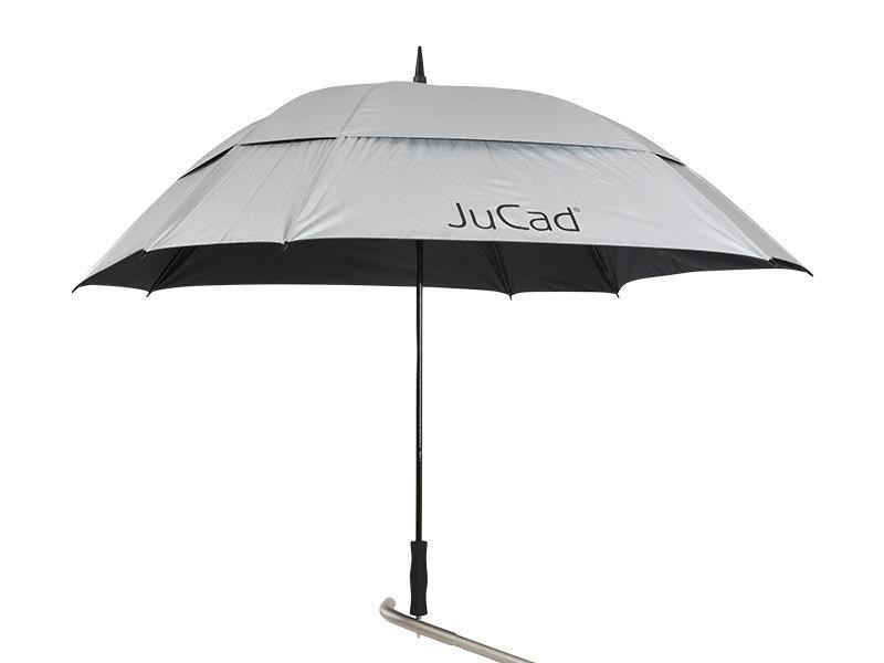 JuCad Golfschirm Windproof mit Schirmstift 68", silber mit UV