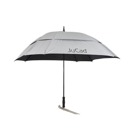 JuCad Golfschirm Windproof mit Schirmstift 68", silber mit UV