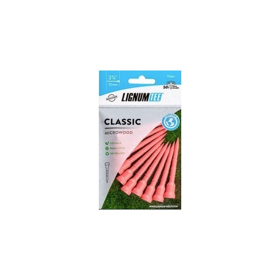 Lignum Tee Plastiktees 72mm, 12Stk., rosa