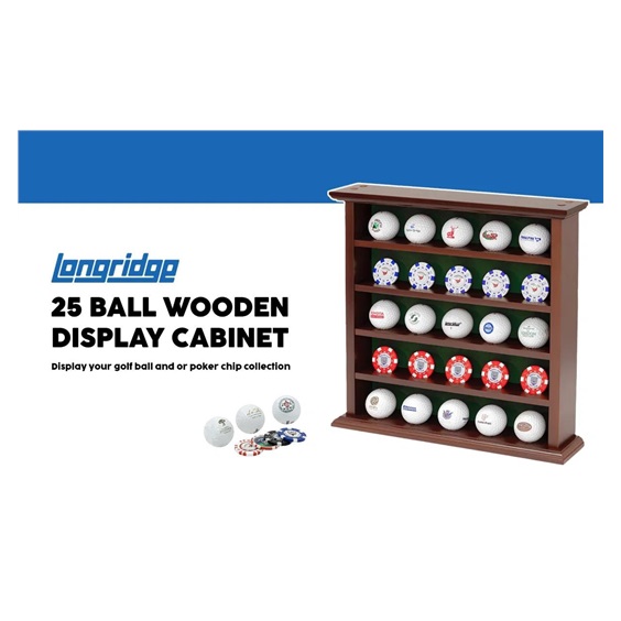 Longridge 25 Ball Wooden Display Rack Holzregal für 25 Golfbälle