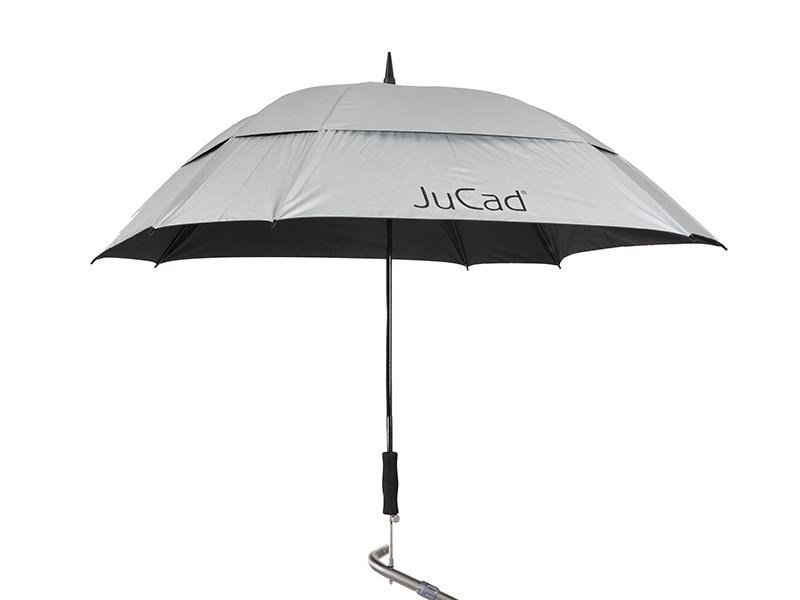 JuCad Teleskop-Golfschirm 68" Windproof mit Schirmstift, silber (UV-Schutz)