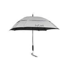 JuCad Teleskop-Golfschirm 68" Windproof mit Schirmstift, silber (UV-Schutz)