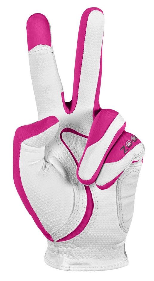 Zoom Zoom Weather Damen Golfhandschuh, weiß/fuchsia