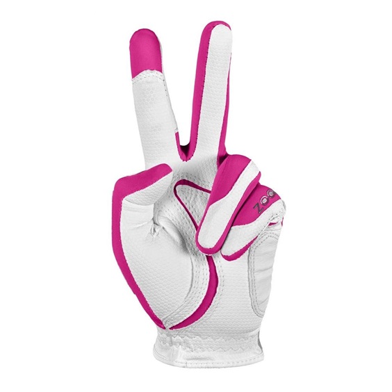 Zoom Zoom Weather Damen Golfhandschuh, weiß/fuchsia