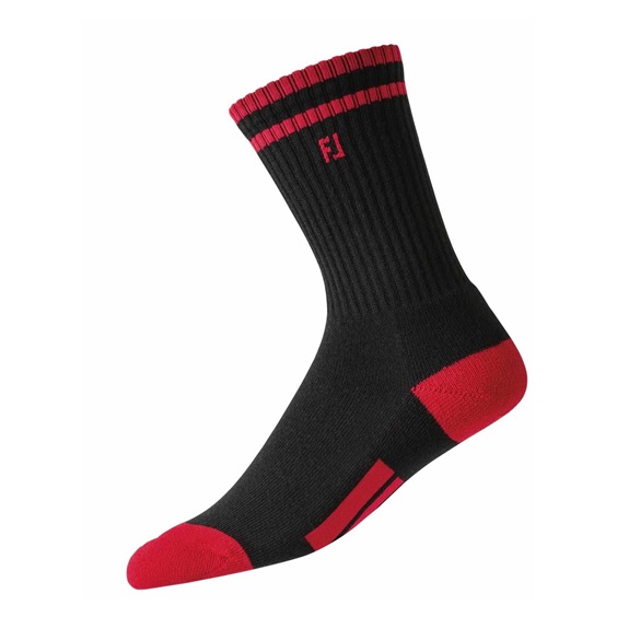FootJoy ProDry Crew Kindersocken, 1Paar, schwarz/rot