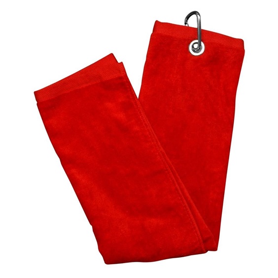 Longridge Luxury Three Fold Golf Handtuch, rot