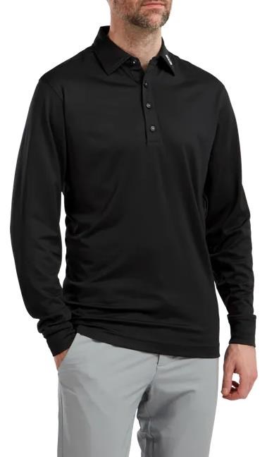 FootJoy Thermolite Herren Langarm-Polo, schwarz