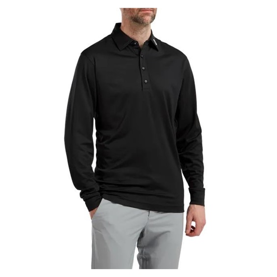 FootJoy Thermolite Herren Langarm-Polo, schwarz