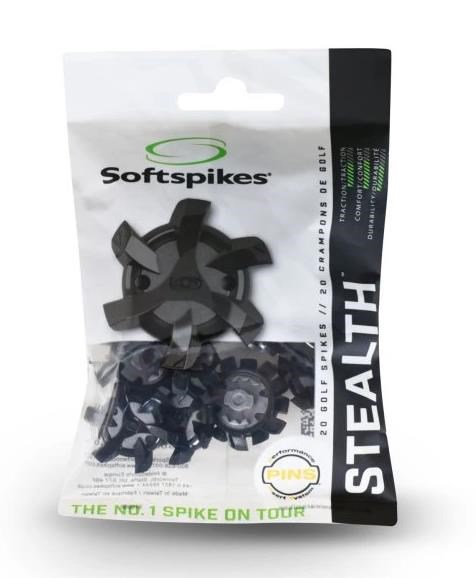 SoftSpikes Softspikes Stealth Golfspikes, schwarz/silber, PINS (20 Stück)