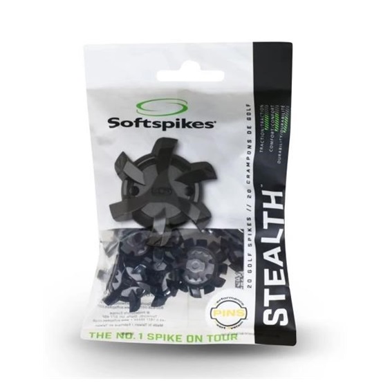 SoftSpikes Softspikes Stealth Golfspikes, schwarz/silber, PINS (20 Stück)