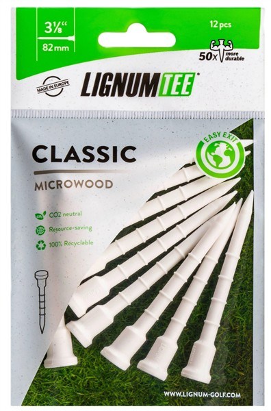 Lignum Tee Plastiktees 82mm, 12Stk., weiss