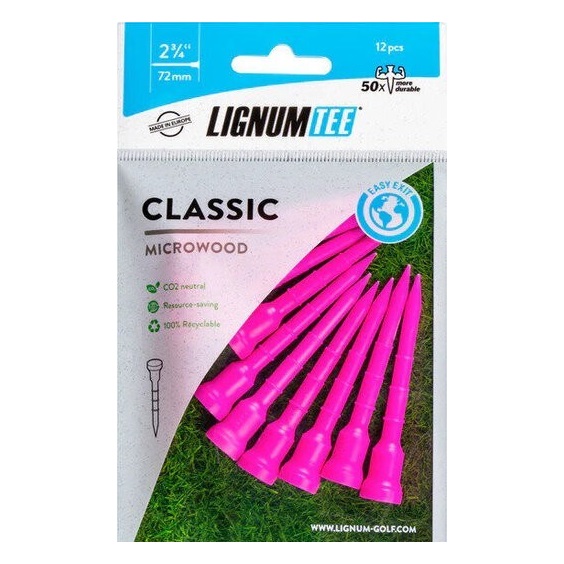 Lignum Tee Plastiktees 72mm, 12Stk., rosa