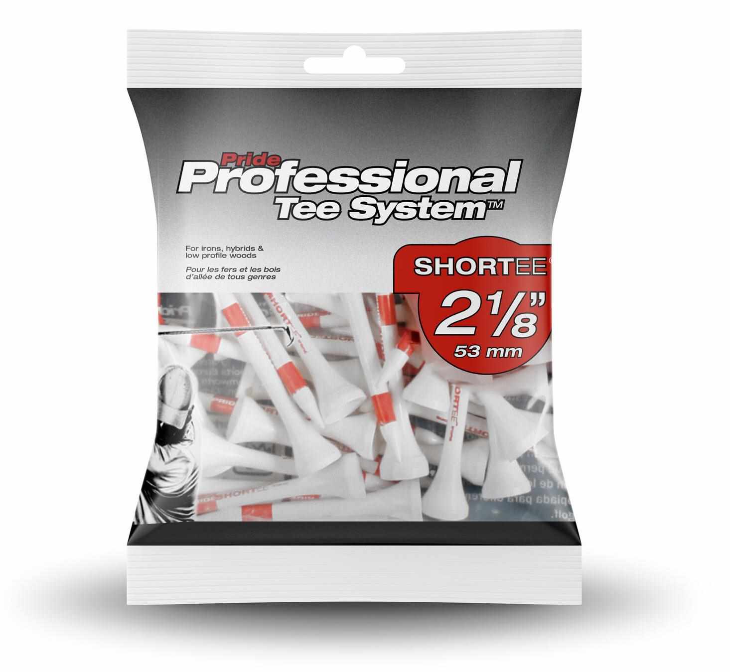 Pride Professional Tee System Prolength Short Rote Holztees 53mm (2 1/8"), 25 Stück