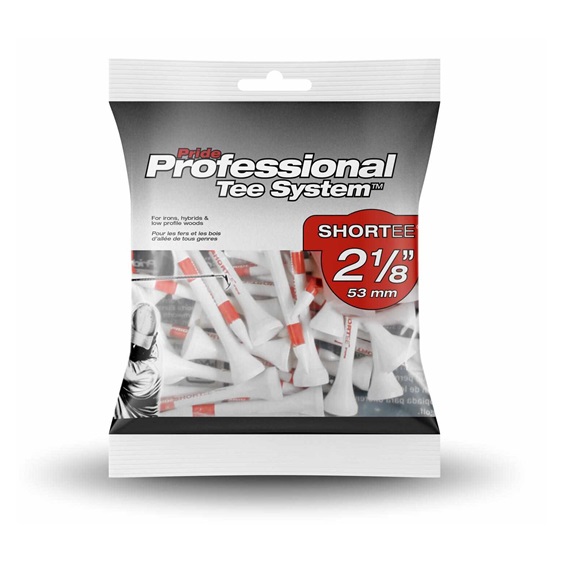 Pride Professional Tee System Prolength Short Rote Holztees 53mm (2 1/8"), 25 Stück