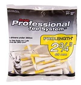 Pride Professional Tee System Prolength Yellow Holztees 69mm (2 3/4"), 20 Stück