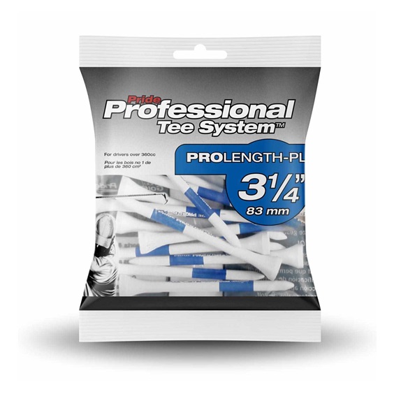 Pride Professional Tee System Prolength Plus Blaue Holz-Tees 83mm (3 1/4"), 15 Stück
