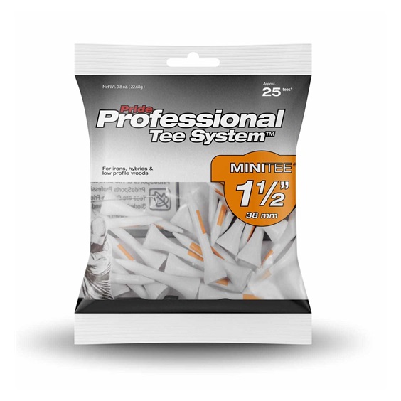 Pride Professional Tee System Prolength Mini Orange Holztees 38mm (1 1/2"), 25 Stück
