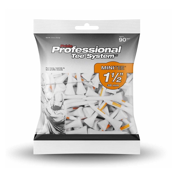 Pride Professional Tee System Prolength Mini Orange Holztees 38mm (1 1/2"), 90 Stück