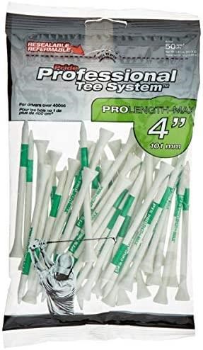 Pride Professional Tee System Prolength Max Grüne Holztees 101mm (4"), 50 Stück