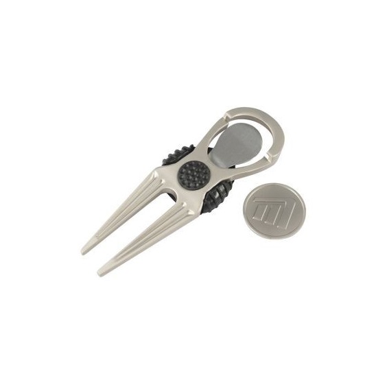 Masters Golf Masters Deluxe Pitchfork With Marker Divot-Tool, Silber