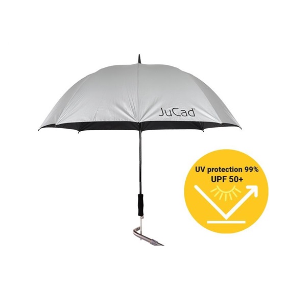 uCad Teleskop-Golfschirm 68" Automatik mit Schirmstift, silber