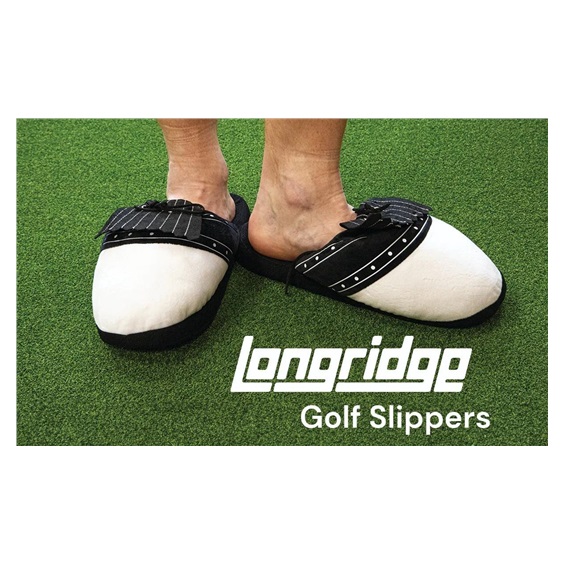Longridge Golf Slippers Hausschuhe, weiss/schwarz