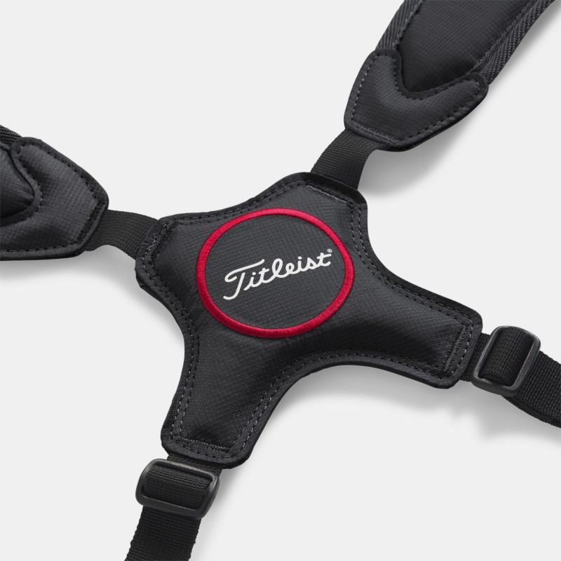 Verstellbarer Premium-Doppeltragegurt mit integriertem Hüftpolster am Titleist Players 4 Carbon